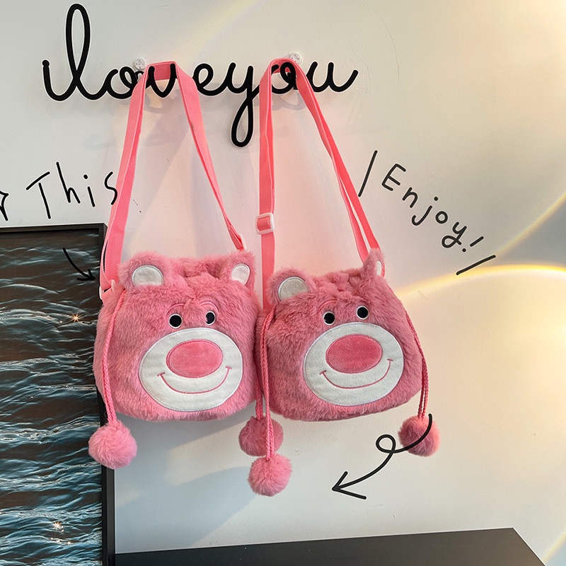 Túi xách gấu dâu nhiều mẫu xinh xắn cho nữ, Túi đeo chéo gấu Lotso dễ thương _ TingTing