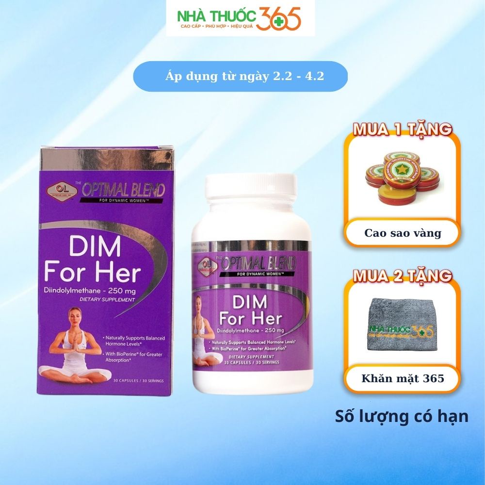 Viên Uống Olympian Labs Dim For Her Hỗ Trợ Cân Bằng Nội Tiết Tố Nữ - Hộp 30 Viên
