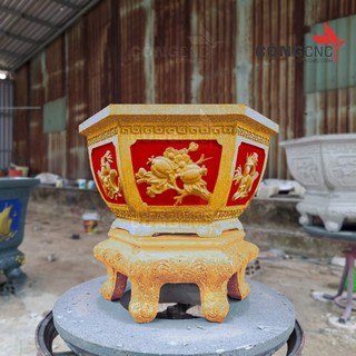 Khuôn chậu cảnh lục giác 30 kèm chân kỷ