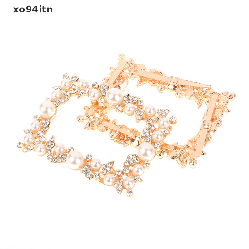 1 Khóa Kẹp Kim Loại Đính Đá Và Ngọc Trai Trang Trí Giày Cao Gót