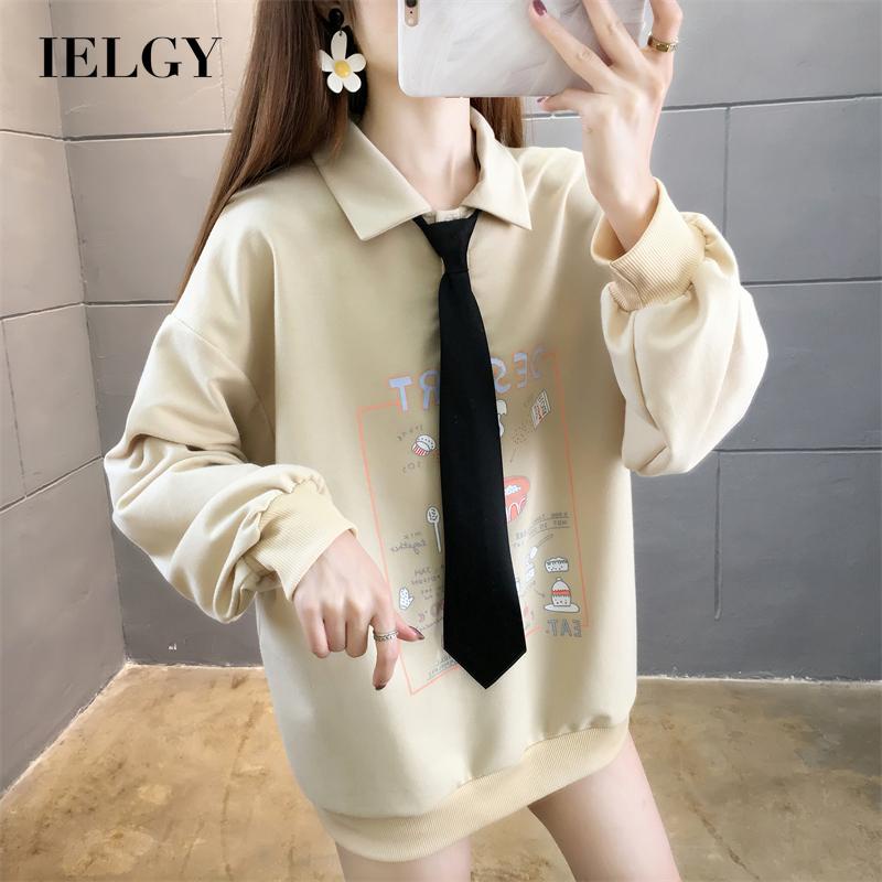 IELGY  Áo sweater Tay Dài Dáng Rộng Cỡ Lớn Thời Trang Cho Nữ