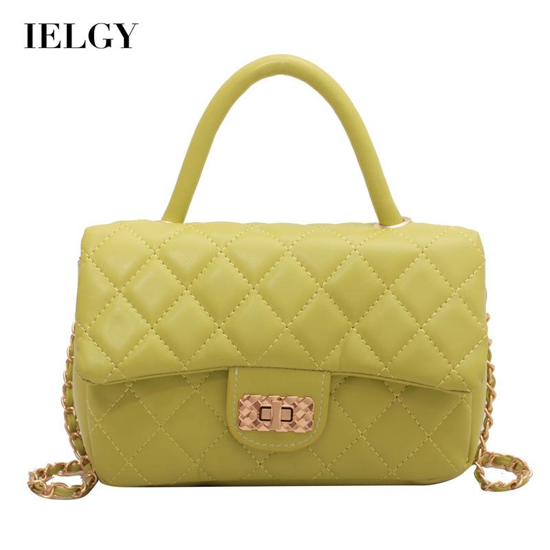 Ielgy Túi Đeo Chéo Thêu Chỉ Hình Thoi Chất Lượng Cao Cho Nữ