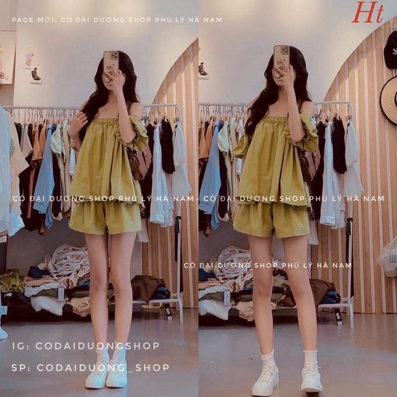 Bộ đùi trễ vai 2 màu H2B578