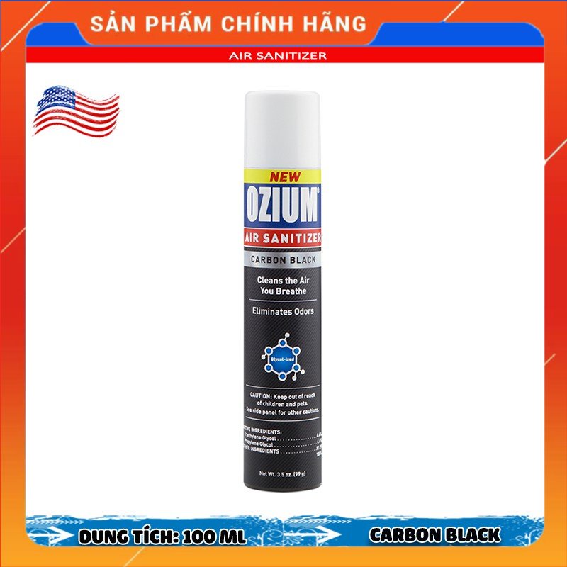 Xịt khử mùi diệt khuẩn ô tô Ozium 3.5 oz (100 ml) Carbon Black