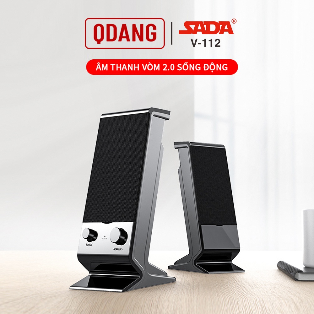 Loa PC SADA V-112 Vi tính - Bluetooth 5.0 - Kiểu dáng sang trọng - Chất âm trong sáng v112