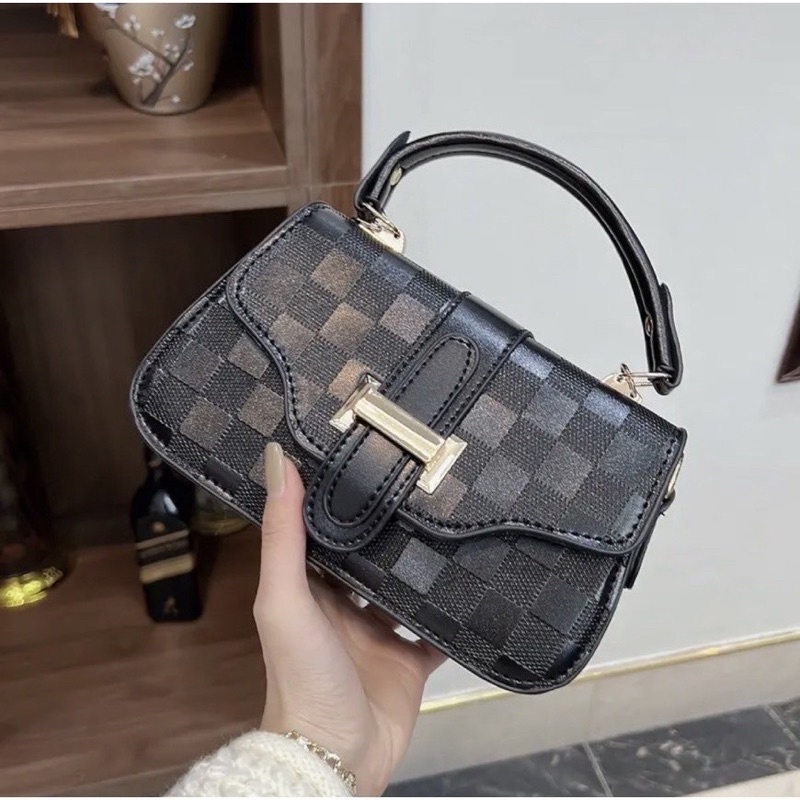 Túi xách chữ H ô vuông, túi xách nữ có dây đeo chéo