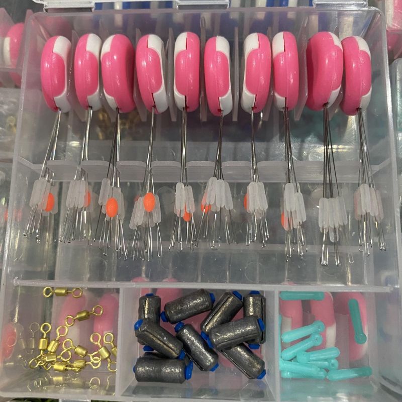 1 Hộp Phụ Kiện Đầy Đủ Làm Trục Thẻo Câu Đơn,Câu Đài Độ Bền Cao☆☆Hộp Phụ Kiện Hồng