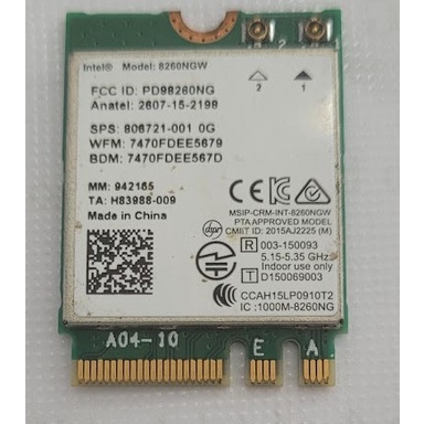 BH 12 tháng. Card Intel WiFi Bluetooth AX200  9260 8265 8260 NGW Mạng không dây Wireless M2