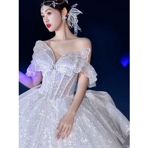 Váy cưới chính cô dâu mới kiểu Pháp chất lượng cao may chi tiết