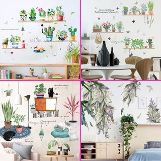 Decal dán tường vintage, cây xanh dán tường [AL0021]