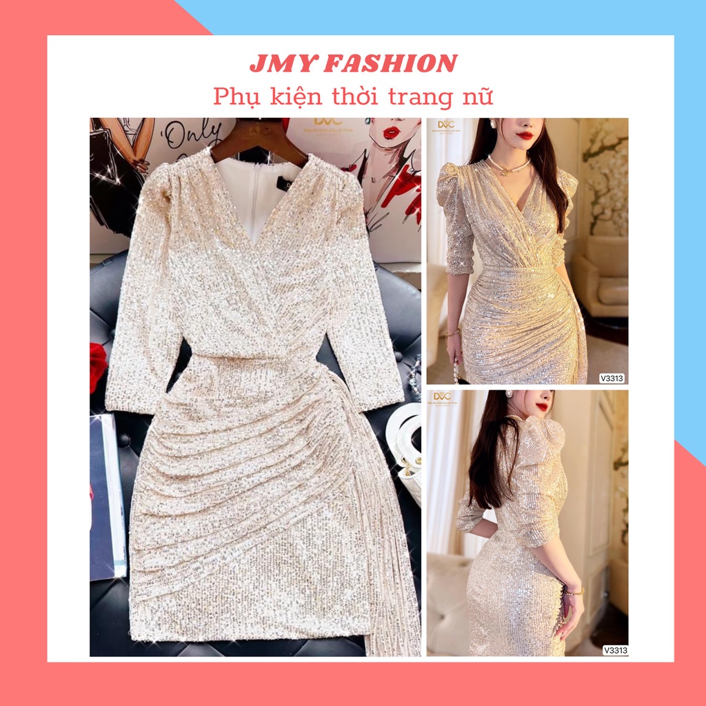 váy body dáng ngắn cổ V tay lỡ
