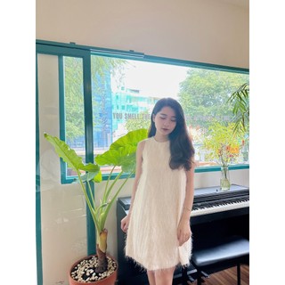 Đầm kim tuyến Nude/Trắng/Đen