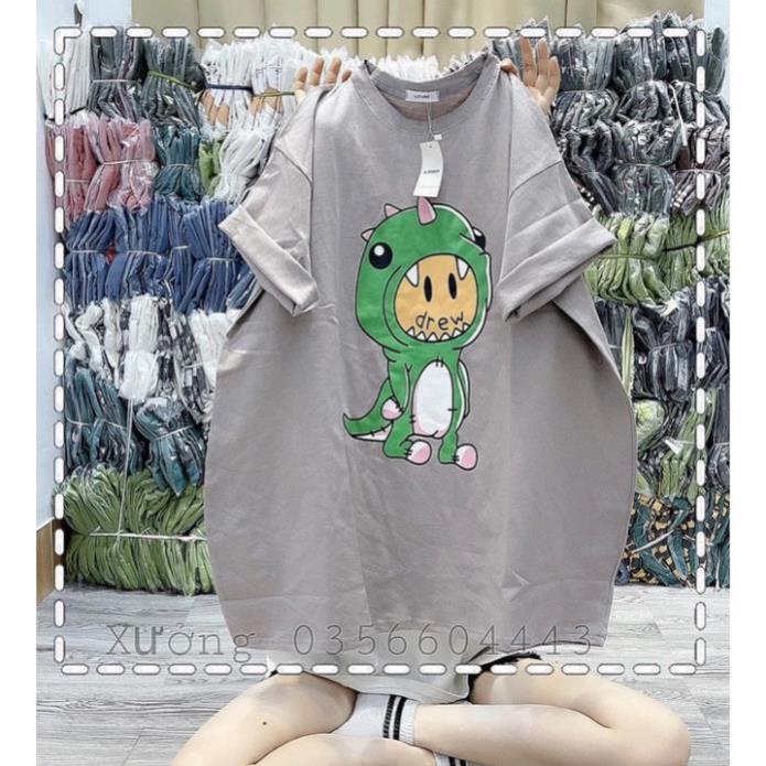 [ Rẻ Vô Địch ] Áo Thun 3158 Cotton Khô Form Rộng Unisex Nam Nữ In Hình Khủng Long