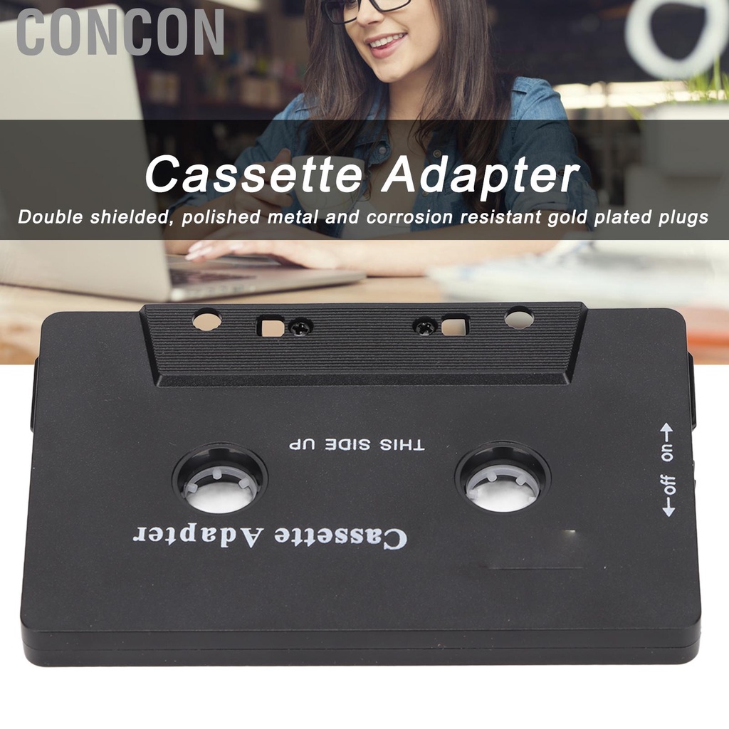 Concon Bluetooth Cassette Adapter Noise Reduction Stereo High Fidelity Tape Aux Receiver for Car Tablet