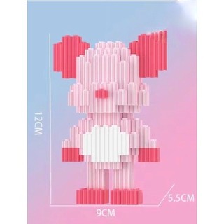 Mô hình lắp ráp gấu Bearbrick 3D dễ thương