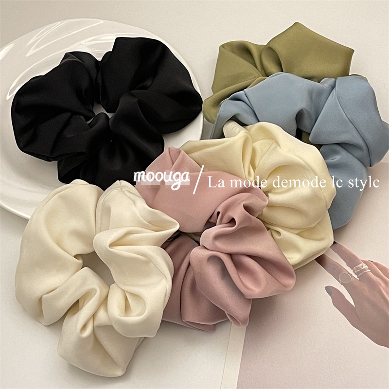 Moouga / Dây Buộc Tóc Công Chúa Hai Mặt Bằng Satin Cao Cấp Cảm Giác Chạm Không Đường May Đơn Giản