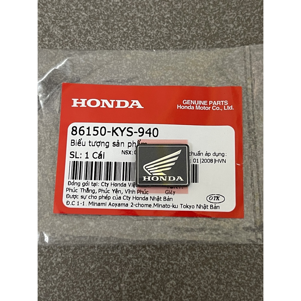 Tem logo cánh chim honda logo vuông cánh chim honda 86150KYS940