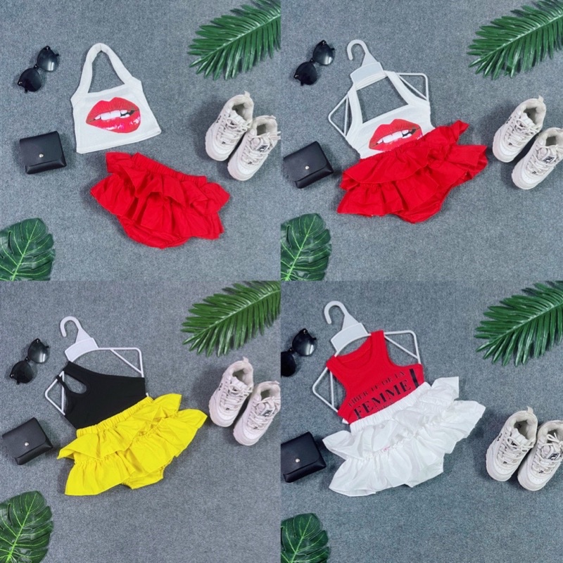 Set Áo Dây Chân Váy Lụa 2 Tầng Cho Bé Thời Trang