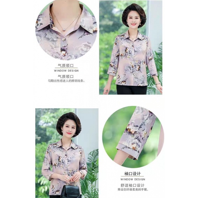 Áo Sơ Mi Tay Lửng Phong Cách Thời Trang Mới 2023 4050 Dành Cho Nữ Trung Niên