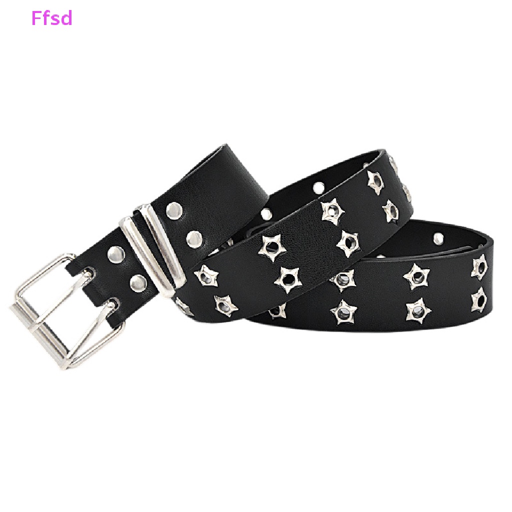 Thắt Lưng Da PU Đính Đinh Tán Đôi 105cm Phong Cách Punk Cá Tính Cho Nữ