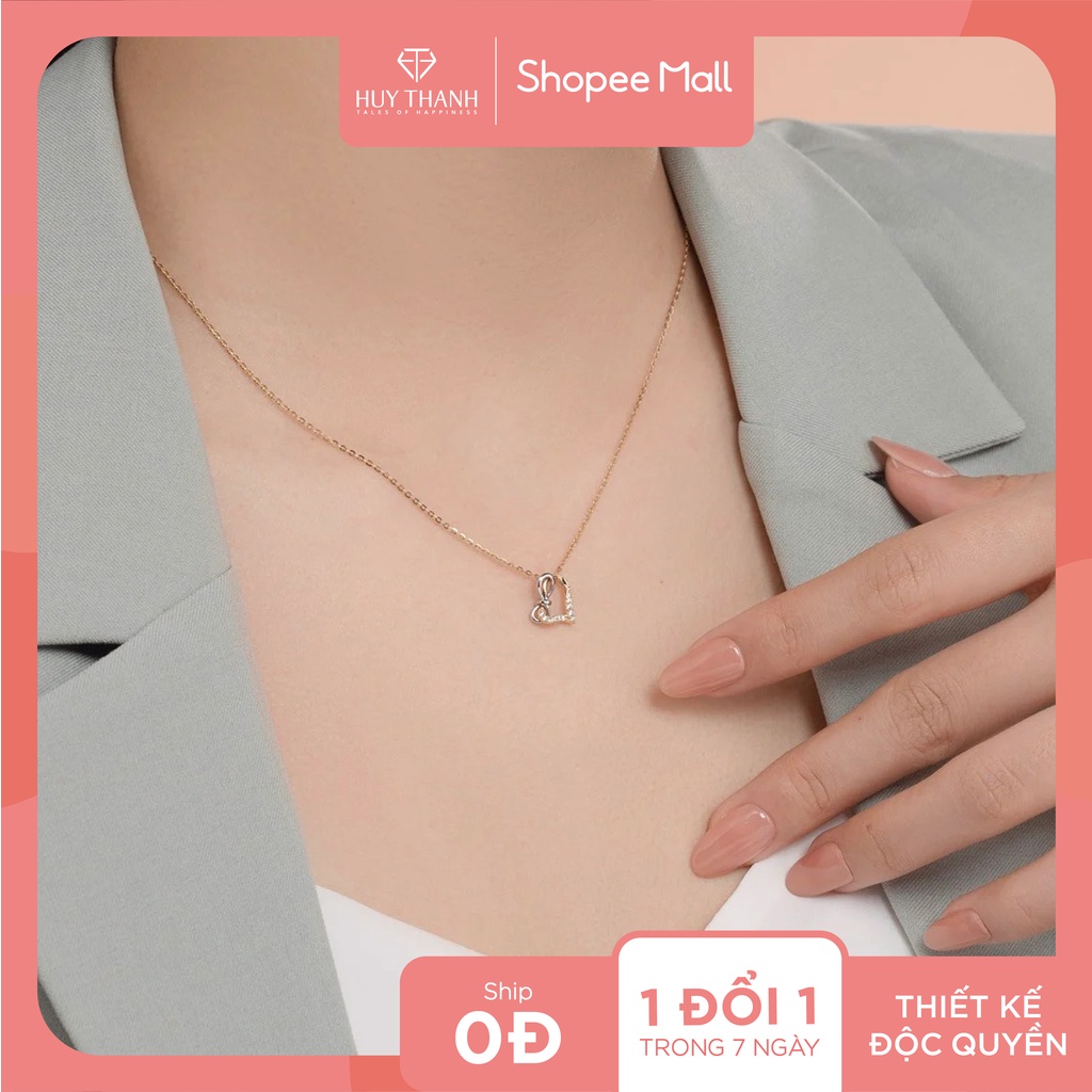 Dây Chuyền Vàng Tây 14k Love Knot DCMAMD669 Huy Thanh Jewelry