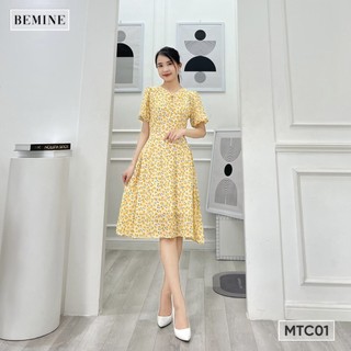 Đầm nơ ngực tay lồng đèn BEMINE MTC01