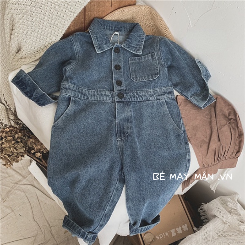 Jumpsuit Jeans Mềm Mại Thời Trang Cá Tính Cho Bé Trai và Bé Gái