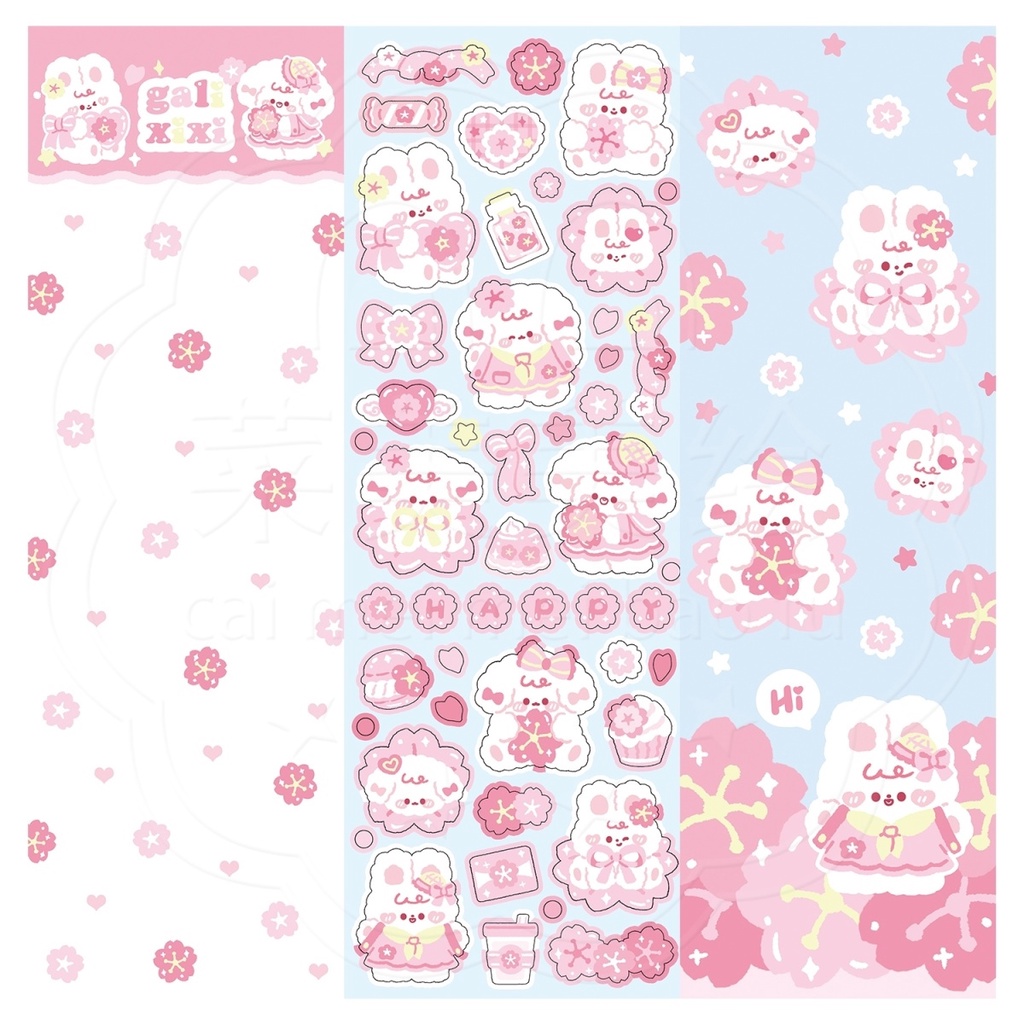 Galici Nhãn Dán Trang Trí Nội Thất Hình Thỏ Xoăn Chó Dễ Thương DIY