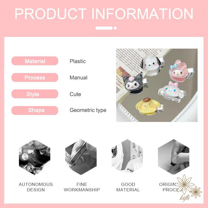 SANRIO Set 1 Kẹp Tóc Mini Hình Chú Chó Yugui Dễ Thương Cho Nữ Mới