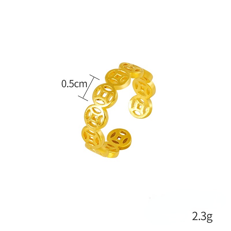 Pmrawc | Nhẫn Đồng Mạ Vàng 24K FS314 Phong Cách Vintage