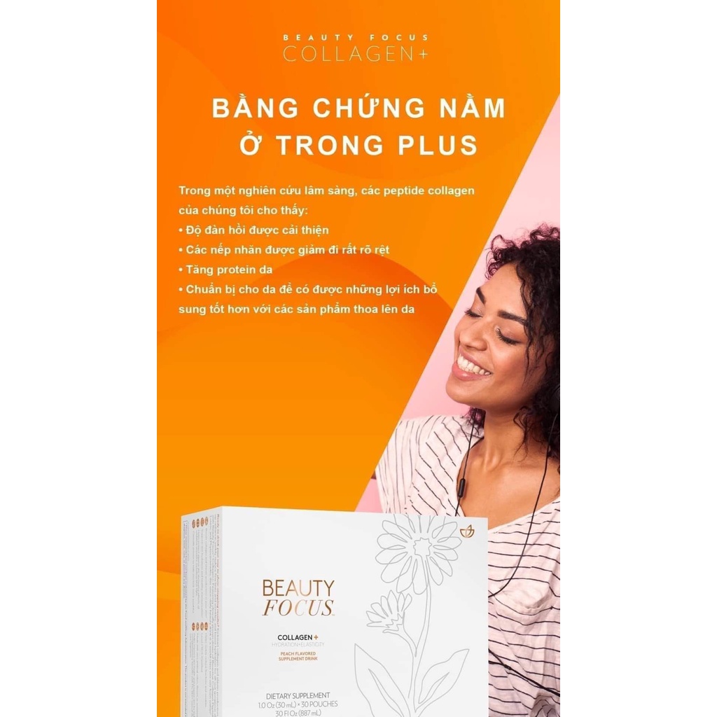 Collagen Plus NuSkin tốt cho Da,xương, móng, tóc, dây chằng, Sụn khớp  Kích thước 30 gói/hộp Date 2024