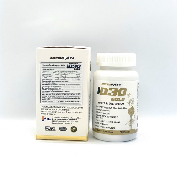 Viên Uống Chống Nắng Trắng Da ID30 Gold White & Suncream