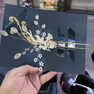 Trâm cài tóc cô dâu phượng đỏ