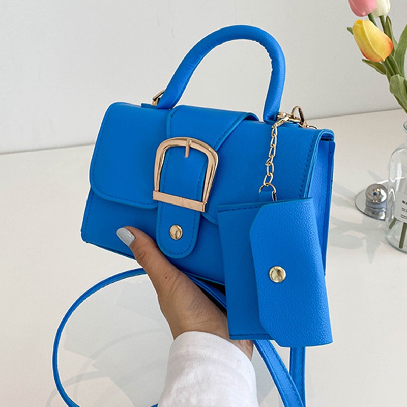 Túi Đeo Chéo Da pu Mềm Màu Kẹo Đơn Giản Phong Cách Phương Tây Cổ Điển Dành Cho Bạn Nữ