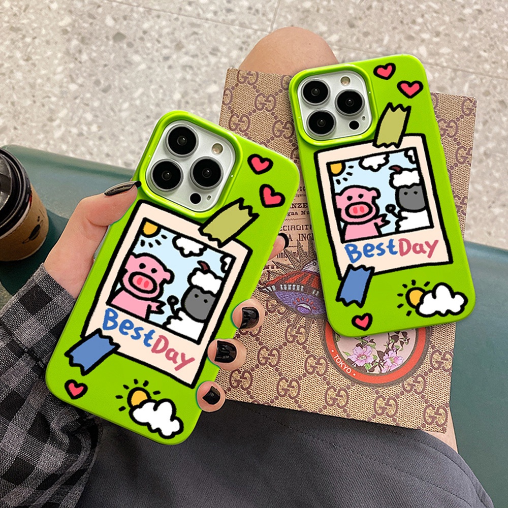 Ốp Điện Thoại TPU Mềm Siêu Mỏng Họa Tiết Heo Và Cừu Hoạt Hình Cho IPhone 14 Pro Max 11 12 13 14 Pro Max