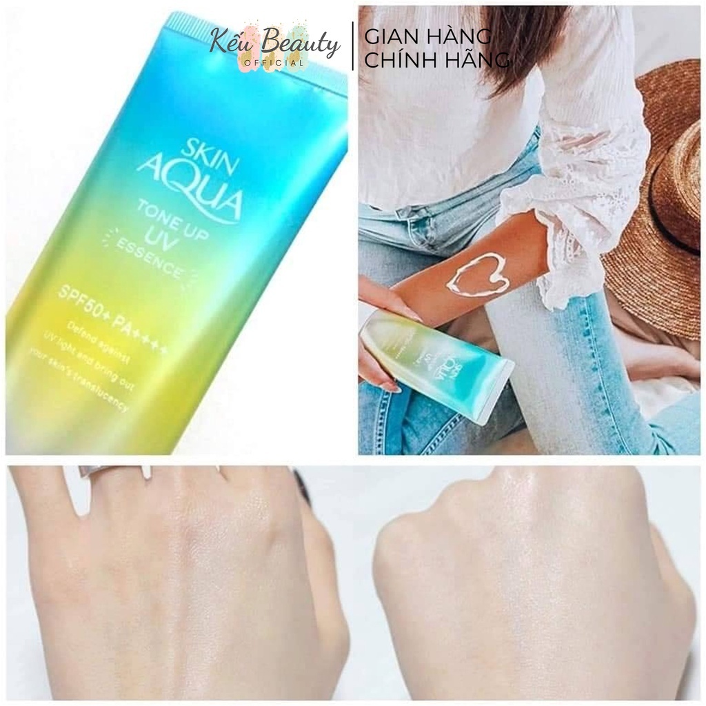 Kem Chống Nắng Dạng Milk & Essenence Sunplay Skin Aqua Tone Up UV  Mint Green (kèm quà tặng) SPF50+ PA++++ 50g