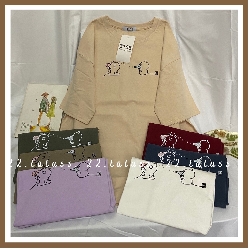 Áo thun cotton dày dặn đứng form 2 GẤU