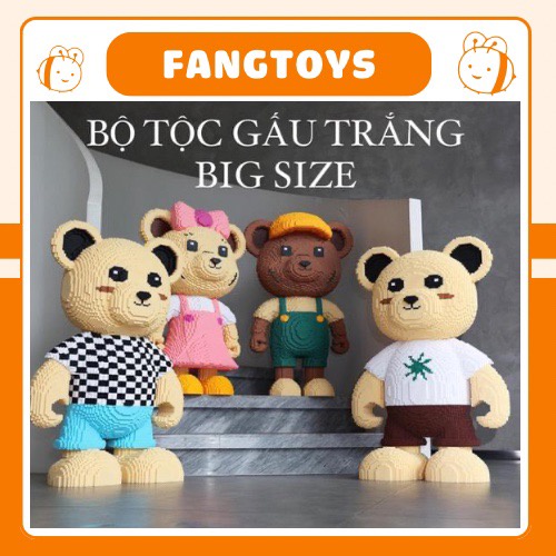 【Size 88cm】Bộ đồ chơi lắp ráp 3D mô hình bộ tộc gấu trắng Big Size 88cm độc đáo, thích hợp làm quà tặng trang trí