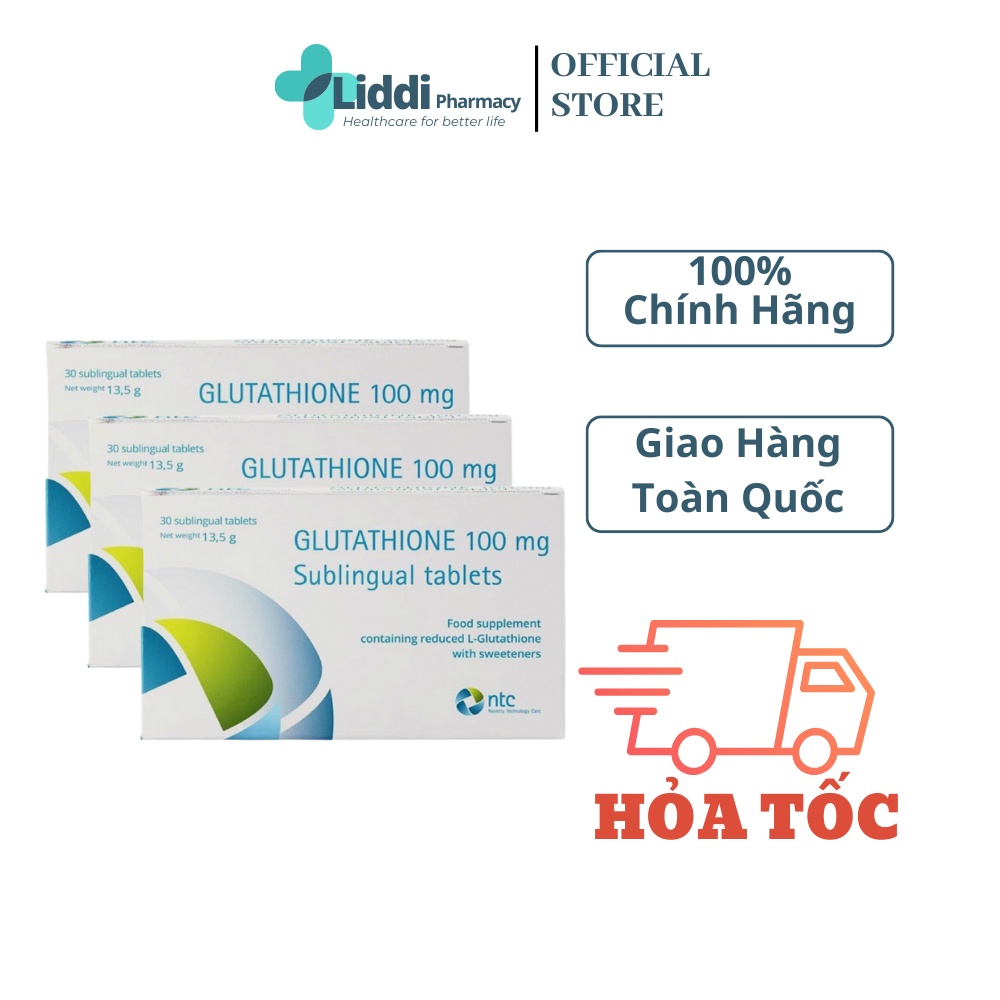 Viên Ngậm Trắng Da Dưới Lưỡi Glutathione 100mg Nhập Khẩu Italy