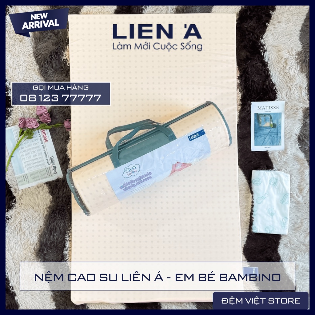 ĐỆM CAO SU LIÊN Á - EM BÉ BAMBINO (Dày 05cm - nhiều kích thước) HÀNG CHÍNH HÃNG