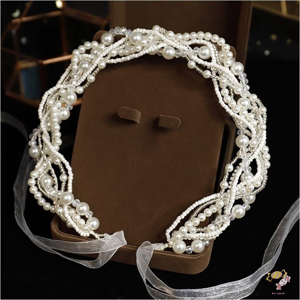 YADORNOS Băng Đô Cài Tóc Đính Ngọc Trai Dành Cho Cô Dâu