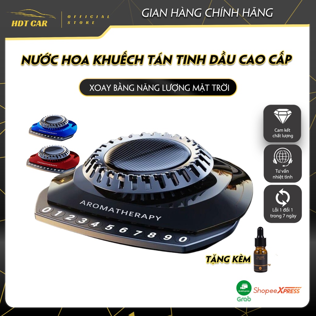 Nước hoa ô tô cao cấp AROMATHERAPY , Máy khuếch tán tinh dầu ô tô kèm bảng số điện thoại