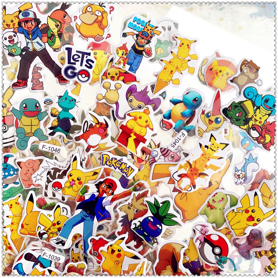 Set 5 Tấm Lót Bàn Ăn Tiện Dụng ✿ Miếng Dán Hình Pokemon Go Pikachu Q-2 ✿ Miếng Dán PVC 3D Chống Thấm Nước Chất Lượng