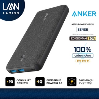 Pin sạc dự phòng anker powercore iii sense 20k 20000mah hỗ trợ sạc tối đa 20w - a1365 lamino
