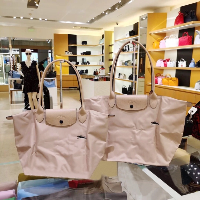 LongchampTúi Xách Mua Sắm Tay Cầm Dài Có Thể Gập Lại Kích Thước L * M Chính Hãng neo Le Pliage