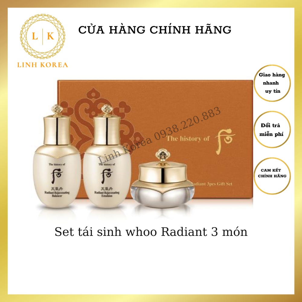 Set tái sinh whoo Radiant 3 món
