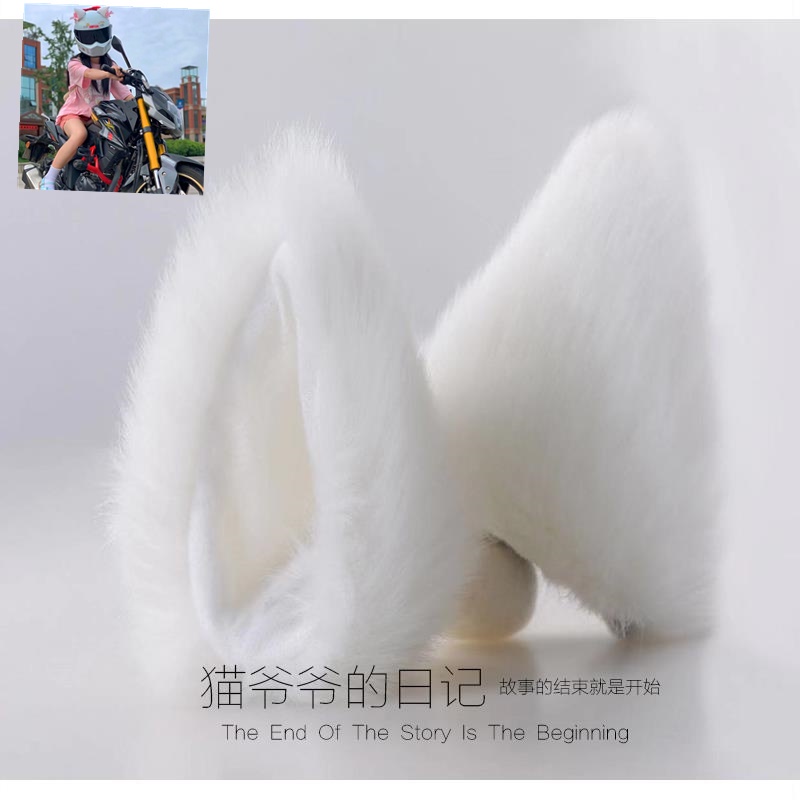 Mũ Bảo Hiểm Hình Tai Mèo Bằng Lông Sáng Tạo Cá Tính Cho Nữ