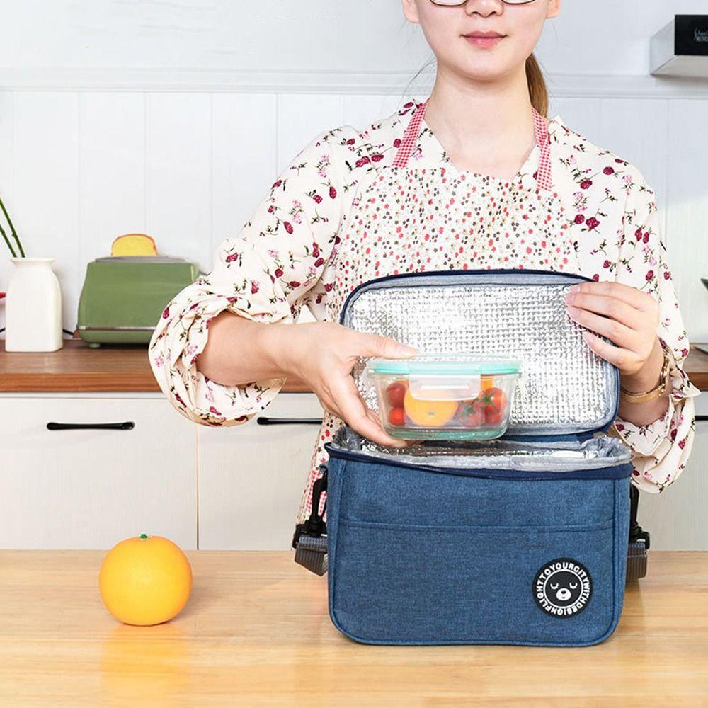 Aaron1 Túi Nylon Cách Nhiệt Đựng Cơm Trưa / Thức Ăn Tiện Dụng Cho Nữ Sinh