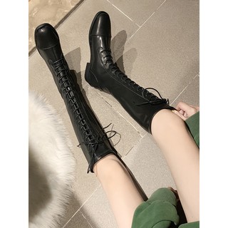 ORDER - Giày bốt da cổ cao cột dây Ulzzang, Hàn Quốc (Có ảnh thật)