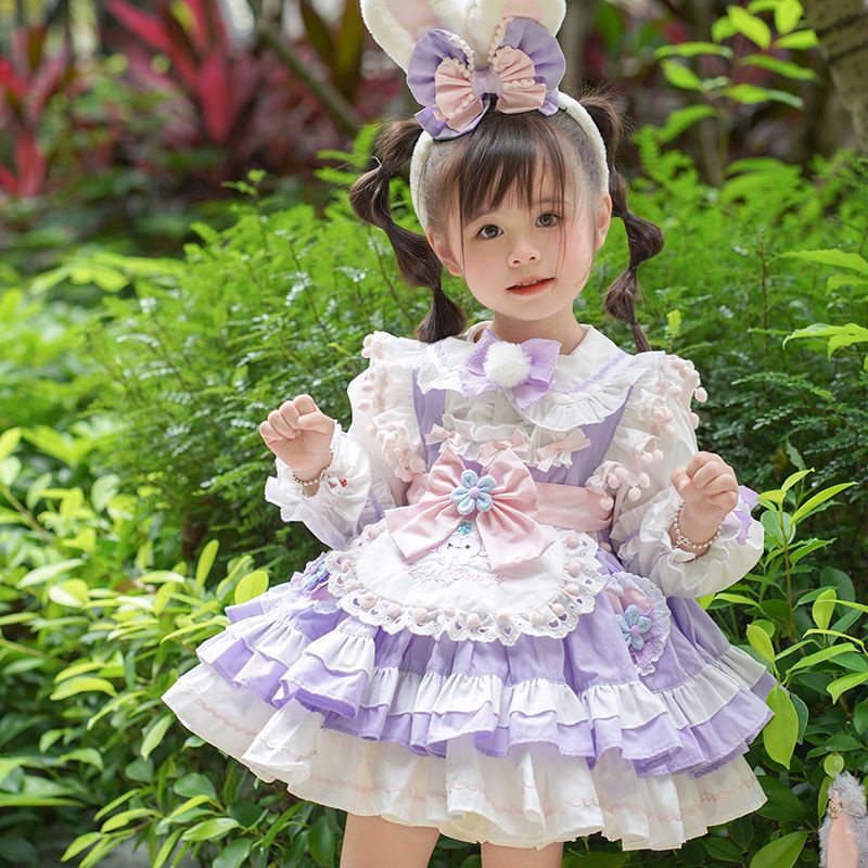 Đầm Công Chúa Lolita In Họa Tiết Ngôi Sao Xinh Xắn Thời Trang Xuân Thu Cho Bé Gái